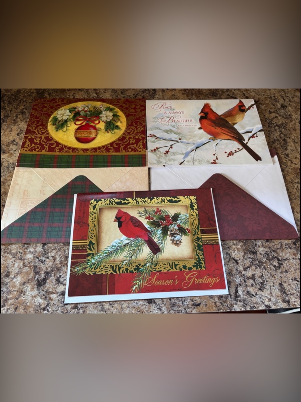 39 Greeting Cards w/envelopes 
19 Christmas - 20 Season’s Greeting